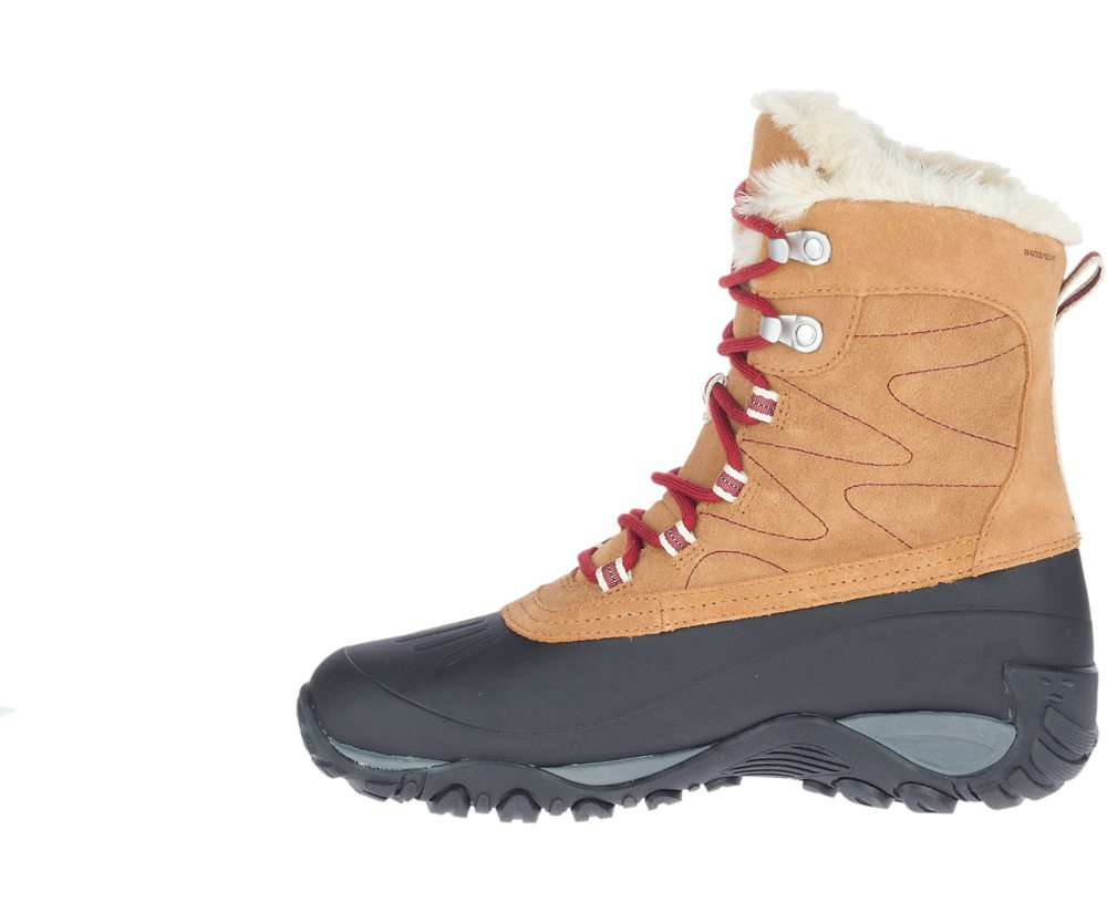 Merrell Boots Khaki/Black - Yokota Polar Waterproof - Womens 42HRDOQFL